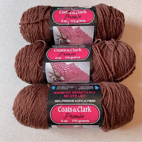 Coats & Clark Other - Coats & Clark Promise Yarn set of 3 Coffee color